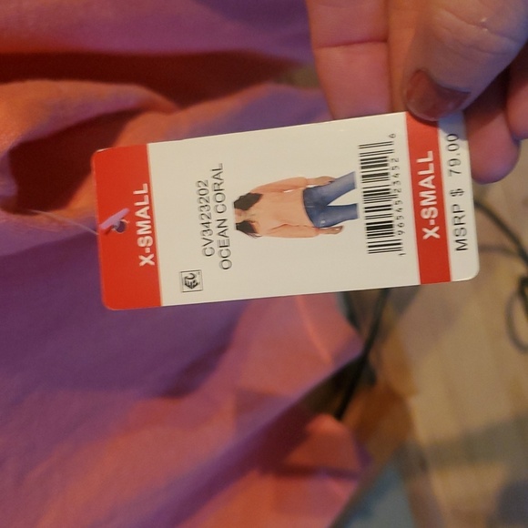 Vince Camuto Vneck Ocean Coral Collared Long Slv‎ Sz. XS Sweater - Picture 6 of 15